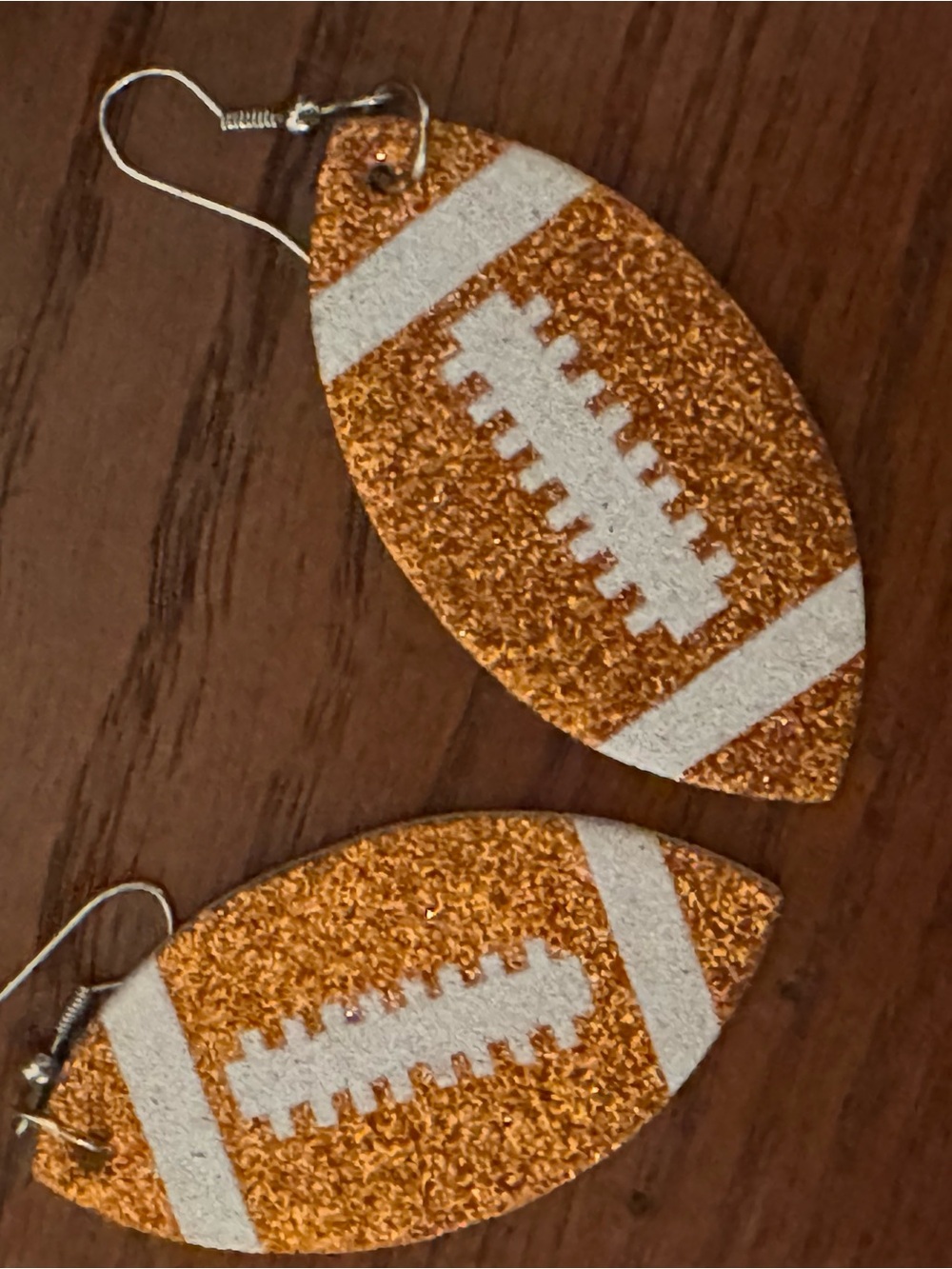 Sparkling Football Dangle Earrings - 1 Pair